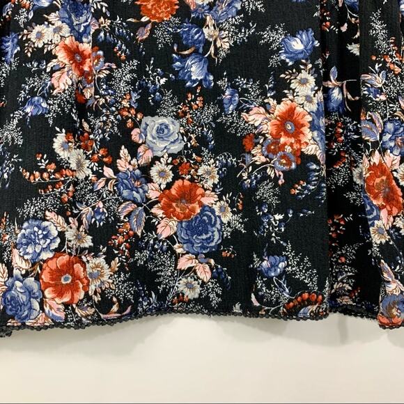 American Eagle Flowy Gauzy Floral Peasant Blouse Top Small - Picture 8 of 11